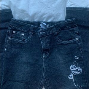 Vintage jeans with heart pattern